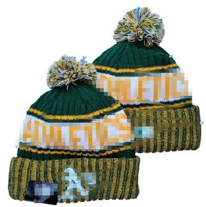 Oakland Beanie Bonnets d'athlétisme Équipe de baseball nord-américaine Patch latéral Hiver Laine Sport Bonnet en tricot Casquettes de crâne a0