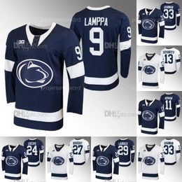 Penn State Nittany Lions 2023-24 Maillot de hockey universitaire Xander Lamppa Ryan Kirwan Danny Dzhaniyev Jarod Crespo Jacques Bouquot Reese Laubach Noah Grannan Maillots