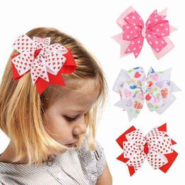 OAOLER Leuke Baby Haar Bogen Clips Sweet Heart Pink Hairspen Barrettes voor Baby Meisjes Mooie Valentijnsdag Haaraccessoires AA220323