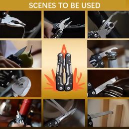OaUee Multi-Tool Pocket Knife Plelings Folding Polable Pold Outdoor Tactical Hunting Survival Rescue