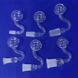 Tuyau de brûleur à mazout en verre transparent Bent Nail Rig Burning Water 10mm 14mm 18mm Mâle Femelle 1.2 pouce Boule OD Dab