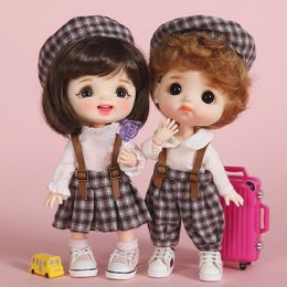 OB11 Doll Kindergarten Set Grid Dissing School Uniform hoed shirt shorts voor obitsu11, GSC, Molly, P9, YMY, 1/12bjd speelgoed