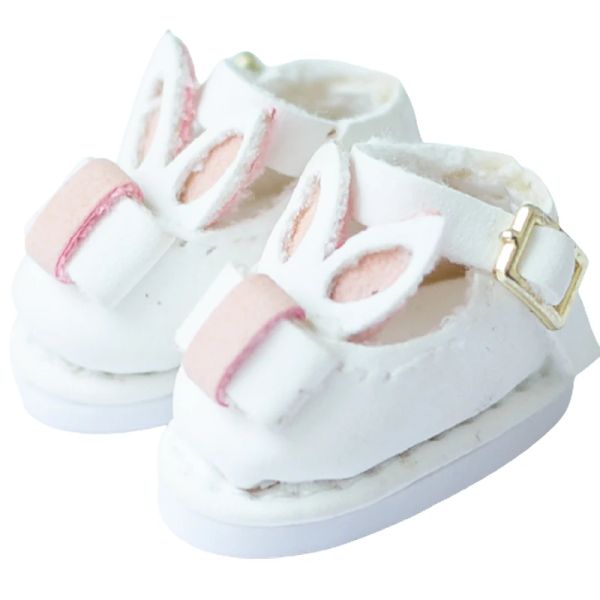 OB11 Dolls Bunny Chaussures accessoires de poupée blanche rose mignon avec une oreille de lapin pour OB11, Obitsu 11, Molly, GSC, 1/12 BJD Doll