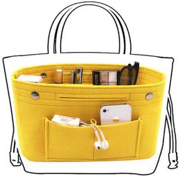 Obag-bolsa interior de tela de fieltro para mujer, bolso de moda con múltiples bolsillos, organizador de almacenamiento de cosméticos, bolsas de equipaje, accesorios 274p