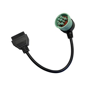 OBD1 Truck Kabel Voor OBD2 Dechi 9PIN Vrouwelijke Groene Elleboog Voor 16Pin