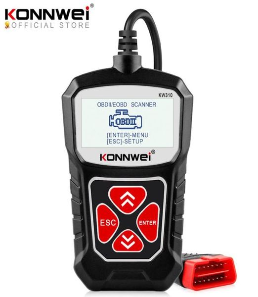 Scanner OBD2 pour outil de diagnostic automatique de scanner de voiture d'OBD 2 KONNWEI KW310 outils de voiture de scanner automobile langue russe PK Elm3273091237