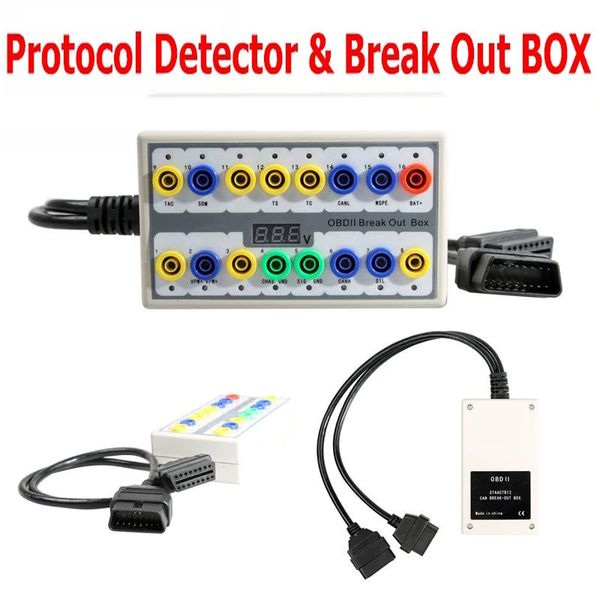 OBDII Breakout Box OBD OBD2 Protocolo Detector Herramientas Auto Auto Test Break Out-Box