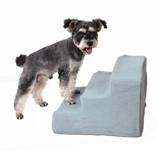 Obéissance Escalier Amovible pour Animaux de Compagnie Couverture en Peluche Douce portante Support d'escalade de Saut échelle de Rampe Pliante pour Petits Chiens Chats Chien