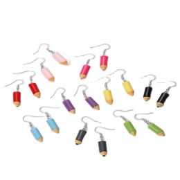 Obega zomer schattige potlood gevormde drop oorbellen voor vrouwen kleurrijke kleur hars haak clip oorbellen unieke zoete dagelijkse body sieraden
