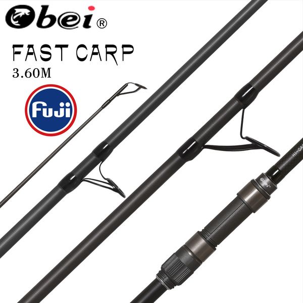 Obei Purista Canne à pêche à la carpe en fibre de carbone Fuji Spinning Rod Pesca 3.5 3.0lb Puissance 40-160g 3.60m Dur Pole Surf Rod 201022