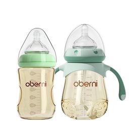 Oberni – ensemble de biberons pour bébé, matériaux PPSU, col large, 180ml, 240ml, avec tétine en Silicone souple, 240125