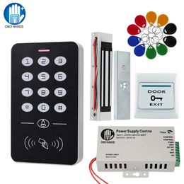 OBO – Kit de système de contrôle d'accès aux portes mains, clavier RFID, alimentation électrique, serrure magnétique 180KG, serrures à gâche pour la maison 240123