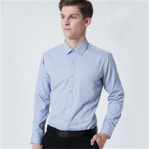 Obrix Mâle Classique Chemise Formelle Smart Casual Travail Solide Modèle Businessman Bureau Style Robe Pour Hommes 210626