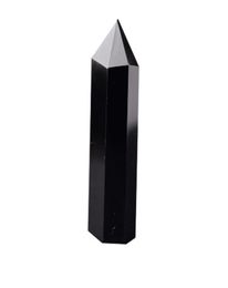 Pilar de obsidiana Torre de cristal natural Arts Mineral Chakra Healing Wands Reiki Energy Stone Sexsed Black Quartz Magic Wand Point6316614