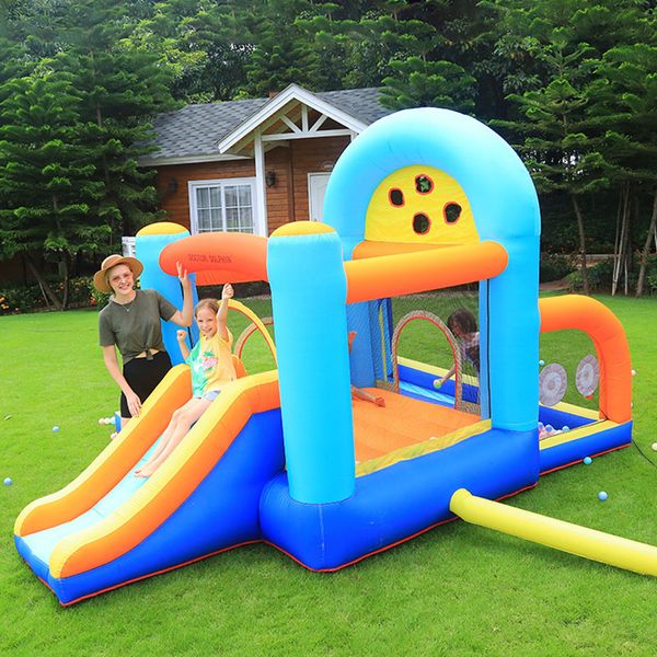 Ensemble de toboggan gonflable avec obstacles de lancement, structure cinq en un, plusieurs plaisirs pour enfants, jeu en plein air, jardin, petits cadeaux