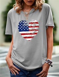 OC-Vinda P0010 groot T-shirt met korte mouwen zomer vrouwen nationale vlag patroon cartoon hart top gepersonaliseerde maatwerk patroon