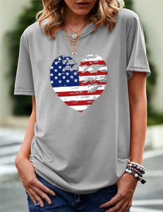 OC-Vinda P0010 grand T-shirt à manches courtes été femmes motif drapeau National dessin animé coeur haut motif de personnalisation personnalisé