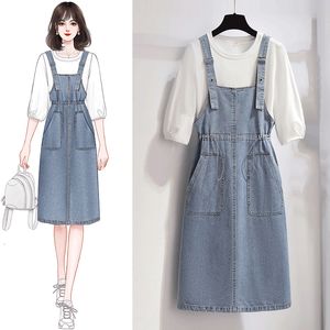 OC829M57 denim riem rok rok dames lente/zomer jurk tweedelige set voor hoge taille top luxe aanpassing