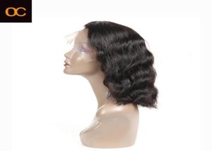 OC934 100 cheveux humains couvre-chef en dentelle Bobo perruque 130 densité couleur naturelle 1b les cheveux mi-longs peuvent être teints DHL 99999428200268