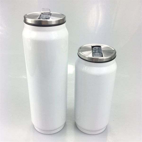 Océan! 12 oz Sublimation Cola Jar Acier Inoxydable Isolé Can Cooler Double Coke Can Beach Refroidissement Réservoir Soda Tasses avec Couvercle et Paille A11