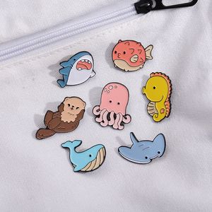 Broche en émail de créature animale d'océan, badges à revers esthétiques et mignons, épingles Cool pour sacs à dos, chapeau, collier, accessoires de bijoux de mode à faire soi-même