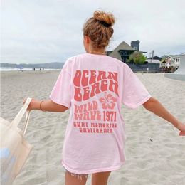 Camisa de la playa Ocean Tee estética camisas de moda de California VSCO en la espalda Pinterest Camiseta T 240426