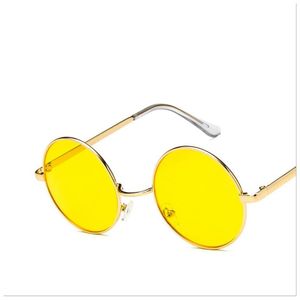 Lentille de couleur bonbon océan rose bleu gothique Steampunk unisexe lunettes de soleil hommes femmes lunettes rondes marque Designer lunettes de soleil miroir