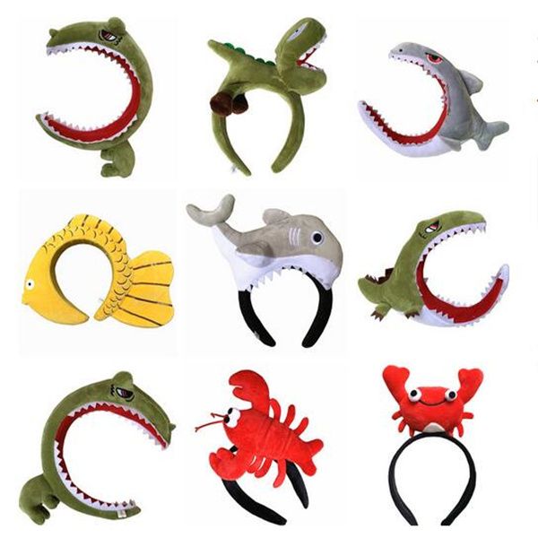 Ocean Children's Day Dress Up Hat Bandeau Performance Dance Cartoon Chapeaux Crabe Homard Requin Carpe Crocodile Panda Bandeau GC2230