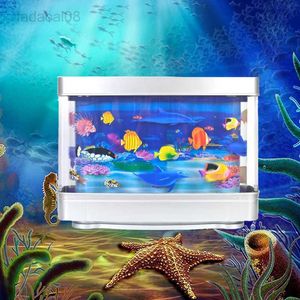 Ocean Decorative Artificial Tropical Fish Tank Aquarium Lights Motion Lamp Night Light Virtual Moving Imitating HKD230704