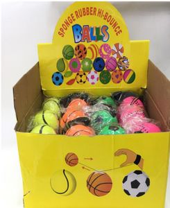 Ocean Freight Sponger Rubber Balls Nieuwe aankomst Random 5 Style Fun Toys Bouncy Fluorescent Rubbers Ball Pols Ball2474104