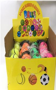Ocean Freight Sponger Rubber Balls Nieuwe aankomst Random 5 Style Fun Toys Bouncy Fluorescent Rubbers Ball Pols Ball9080240
