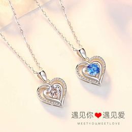 Ocean Heart ketting dames Koreaanse versie eenvoudig temperament hart hanger minnaars valentijnsdag geschenk ketting
