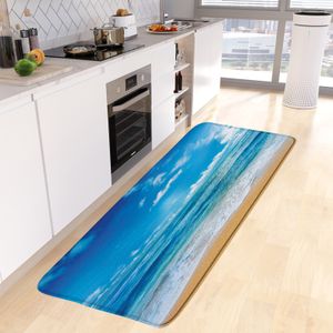 Ocean Landscape Keuken Mat Wooden brug Hawaiiaanse natuurlandschap Room Lang tapijt Home Badkamer Decoratieve vloerkleed Badmatten