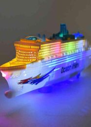 Ocean Liner Cruise Ship Electric Boat Toy Marine Toys Flashing luces LED sonidos Niños Niños Xmas Cambios de regalo Instrucciones G12242261024