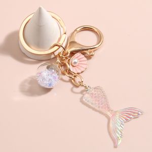 Ocean Mermaid Key Chain Fishtail Fish Scale Face Keyring accessoires voor meisje en vrouw creatief geschenk