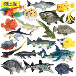 Ocean Sea Life Simulation Modèle Animal Diver Flounder Tuna Grouper Tropical Fish PVC Action Toy Figures Kids Collection Toys 240510