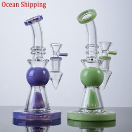 Ocean Shiping Heady Hookahs Shower Head Perc Glass Bong Water Pijpen Korte Nect Mondstuk Olie Dab Rigs Pyramide Design Bongs met kom 14 mm vrouwelijk gewricht