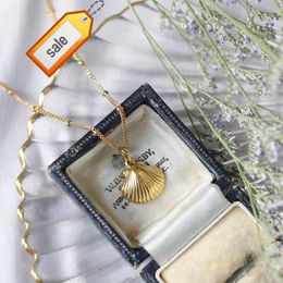 Oceaan Stijl Licht Luxe Sint-jakobsschelp Kralen Ketting Ronde Kralen Ketting Hanger Shell Ketting Voor Vrouwen