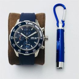 Ocean Timing watch Series Retroiluminación Giratoria Sumergible Anillo de cristal de gema exterior 44mm316L Movimiento personalizado de Asia 7750 con lumin3208