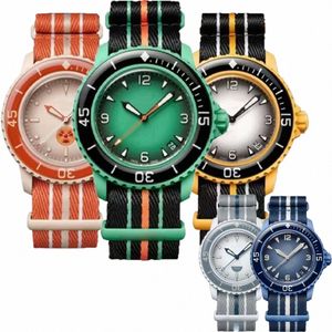 Reloj océano cincuenta hombres diseñador blancpainnis Relojes brazas Movimiento mecánico automático nylon cinco océanos relojes D20o #