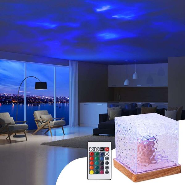Projecteur de plafond des vagues océaniques, affichage de changement de couleur RVB Aurora avec télécommande, Lumière de nuit à effet LED sous-marin, fête des enfants de la chambre à coucher de remise des diplômes