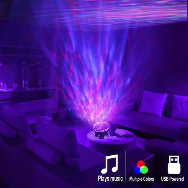Ocean Wave Projecteur LED Night Light Construit In Music Player Remote Control 7 Light Cosmos Star Luminaria pour Kid Bedroom178J
