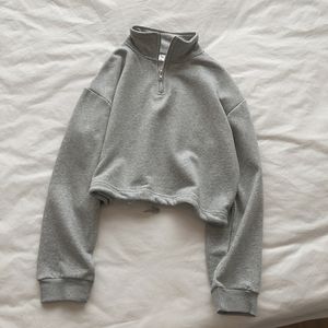 OCEANLOVE Sweats à capuche Femmes Zipper Solide Court Mode Sexy Sweatshirts Taille haute Automne Pulls Coréen Tops Casual 17613 201202