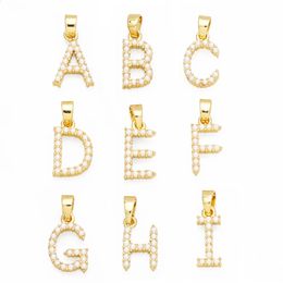 Ocesrio Small Pearl 26 Lettres Collier Pendre Copper Gold Bijoux d'alphabet initial Frais de fabrication PDTB153 240429