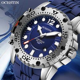 Ochstin 2019 Mannen Nieuwe Mode Topmerk Luxe Sport Horloge Quartz Waterdicht Militaire Siliconen Band Polshorloge Klok Relogio Y1902371