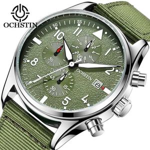 Ochstin Sports Men's Watchs for Man Top Brand Luxury Pilot Wrist Wrist Wistes Immasproof Corloge de quartz d'origine T20090 254P