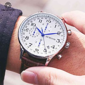 Ochstin top luxe merk mannen business rose horloges chronograaf waterdicht quartz analoge polshorloge mannelijke klok relogio masculino 210804
