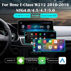 10,25 ou 12,3 pouces Qualcomm Android 12 8G RAM 128 ROM Autoradio PC Navigation GPS Bluetooth WiFi Écran de l'unité principale pour Mercedes Benz Classe E W212 S212 2009-2016