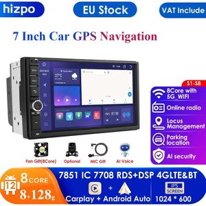 Octacore 8 + 128G Android 12 2din Autoradio Multimedia Video Player Universele Auto Stereo GPS Navigatie Mirrorlink stuurwiel