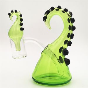 Pulpo Barba Agua Bong Cachimba Cachimbas 10 mm Junta hembra Perc Green Bubbler Tubos de vidrio Tubos Dab Rig Plataformas petroleras Craftbong